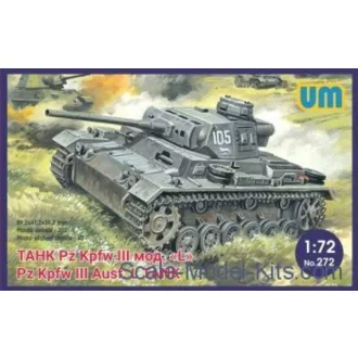   Unimodels Pz.Kpfw III Ausf.L German tank with protective screen harcjármű makett