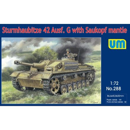 Unimodels Sturmhaubitze 42 Auf.G with Saukopf mantle makett