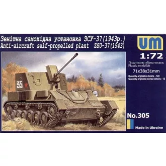   Unimodels Anti-Aircraft self-Propelled plant ZSU-37 (1943) makett