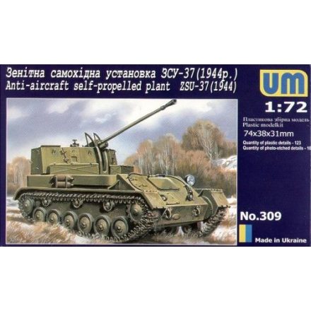 Unimodels ZSU-37 (1944) Anti-Aircraft self propelled plant makett