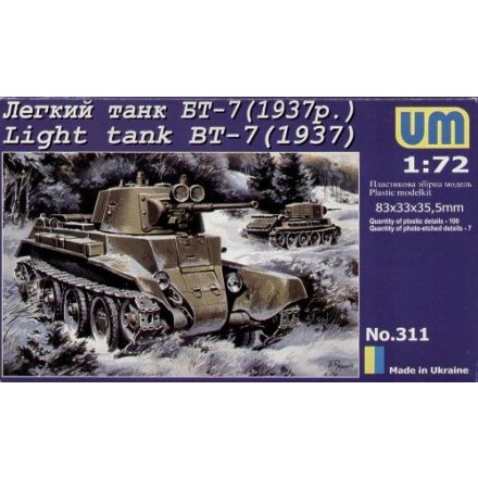 Unimodels Light Tank BT-7 (1937) makett