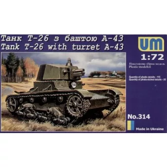 Unimodels Tank T-26 with Tower A-43 makett