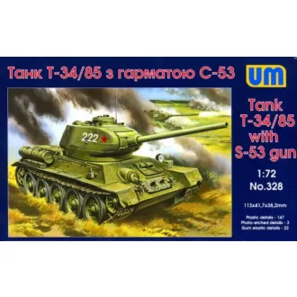 Unimodels T-34/85 with S-53 gun löveg makett