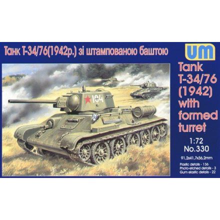 Unimodels Tank T-34/76 (1942) with formed turret makett