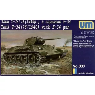 Unimodels Tank T-34/76 (1940) with gun F-34 makett