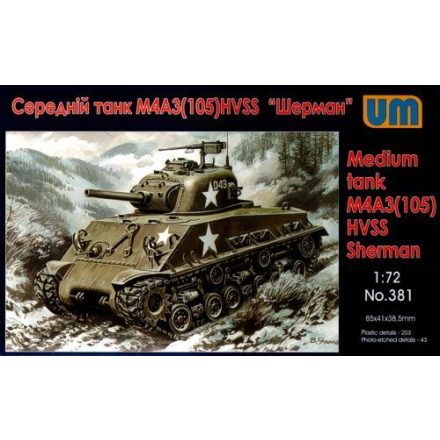 Unimodels Medium tank M4A3(105) HVSS makett