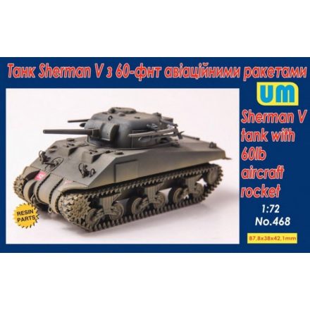 Unimodels Sherman V tank with 60lb aircraft rocket makett