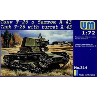 Unimodels Tank T-26 with Tower A-43 harcjármű makett