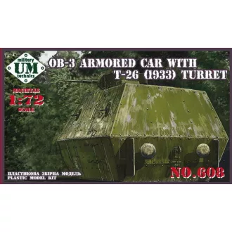   Unimodels OB-3 Armored carriage with T-26 (1933) turret harcjármű makett