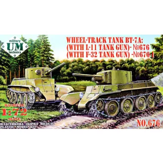 Unimodels BT-7A Soviet Tank with L-11 gun makett