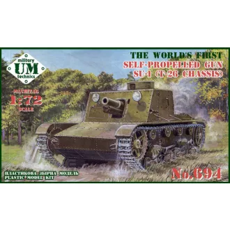  Unimodels SU-1 (T-26 chassis) self-propelled gun, plastic tracks makett