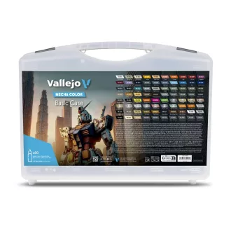  Vallejo - Mecha Color: Mecha Color. Includes: 73 Mecha Color, 3 Mecha Varnish, 1 Airbrush Thinner, 1 Airbrush Flow Improver, 1 Decal Softener, 1 medium and a color chart. ecset