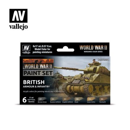 Vallejo Model Color WWII British Armour & Infantry Paint Set