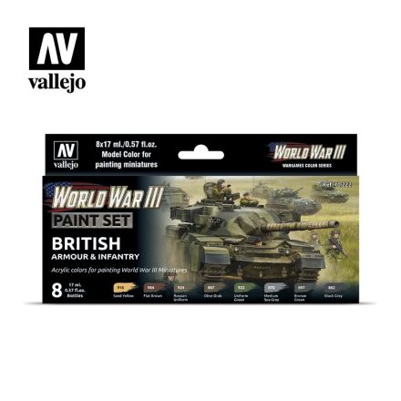 Vallejo Model Color WWIII British Armour & Infantry Paint Set