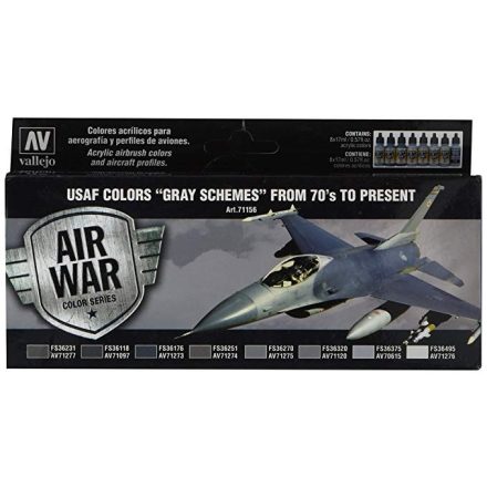 Vallejo USAF Colors"Gray Schemes" from 70's to present Paint Set