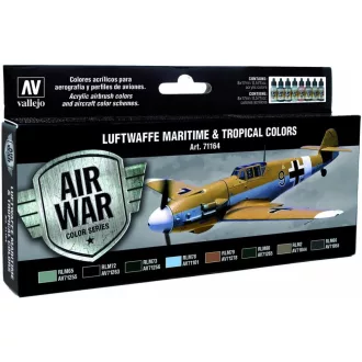   Vallejo Luftwaffe Maritime & Tropical Colors Set Model Air Paint Set