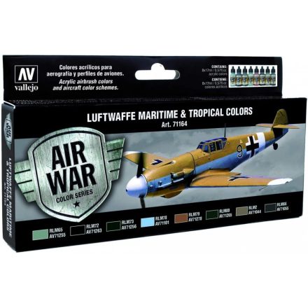 Vallejo Luftwaffe Maritime & Tropical Colors Set Model Air Paint Set