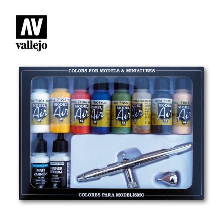Vallejo Model Air Basic Colors & Airbrush Paint Set