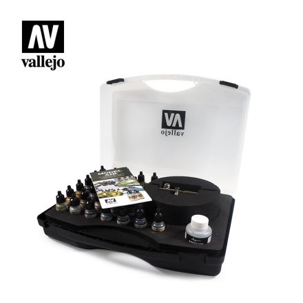 Vallejo Model Air Basic Colors & Airbrush Set (30 x 17ml)