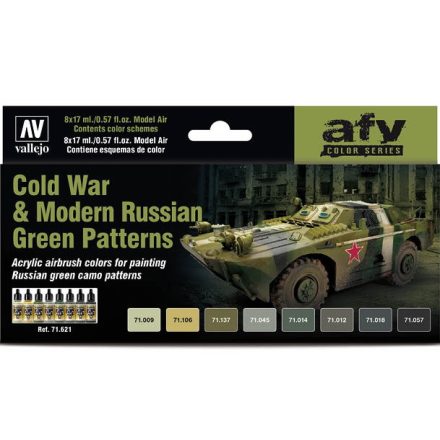 Vallejo Model Air Cold War & Modern Russian Green Patterns Colors Set