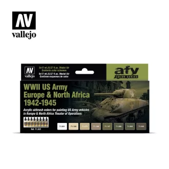   Vallejo Model Air WWII US Army Europe & North Africa 1942-1945 Paint Set