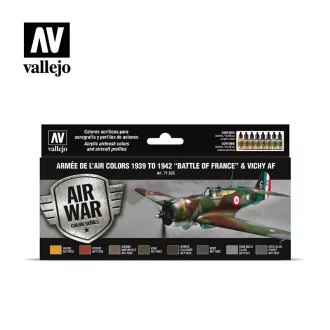   Vallejo Model Air Armée de l’Air colors 1939 to 1942 “Battle of France” & Vichy AF Paint Set