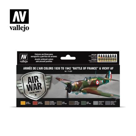 Vallejo Model Air Armée de l’Air colors 1939 to 1942 “Battle of France” & Vichy AF Paint Set