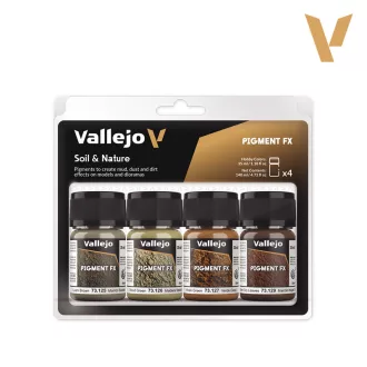   Vallejo - Pigment FX: Soil & Nature (4 x pigments set) 35 ml pigment