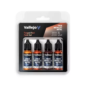  Vallejo - True Metallic Metal: Forged Red Paint Set (4) festékszett