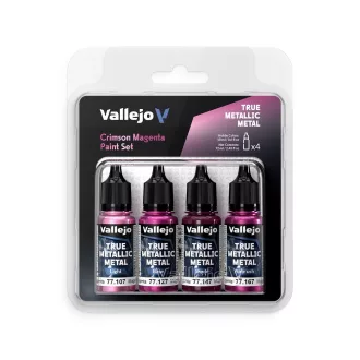   Vallejo - True Metallic Metal: Crimson Magenta Paint Set (4) festékszett