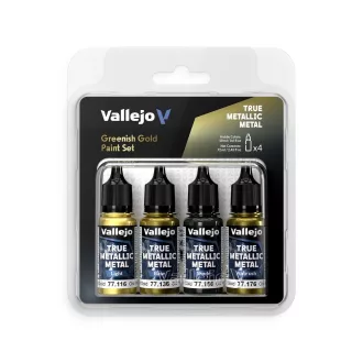   Vallejo - True Metallic Metal: Greenish Gold Paint Set (4) festékszett