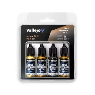  Vallejo - True Metallic Metal: Arcane Gold Paint Set (4) festékszett