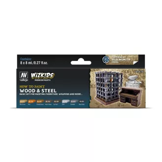 Vallejo - WizKids Wood & Steel 8 x 8 ml festékszett