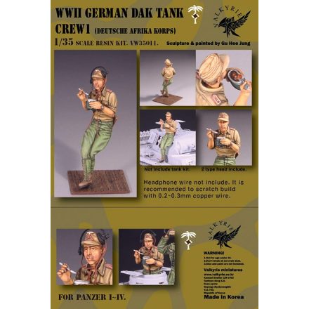 Valkyrie Miniatures WWII German DAK Tank Crew 1 (1 Figures)
