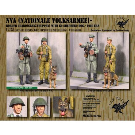Valkyrie Miniatures NVA(Nationale Volksarmee) Border Guards with K9 Dog - 1980 Era