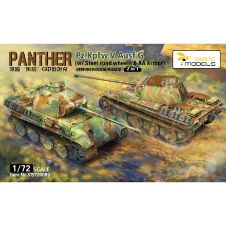 Vespid Models Panther Pz.Kpfw. V Ausf. G (w/Steel road wheels & AA Armour) makett