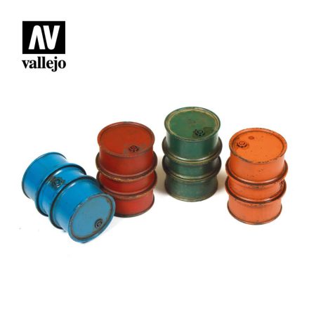 Vallejo Civilian Fuel Drums 4pcs  makett