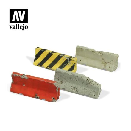 Vallejo Damaged Concrete Barriers 4pcs makett