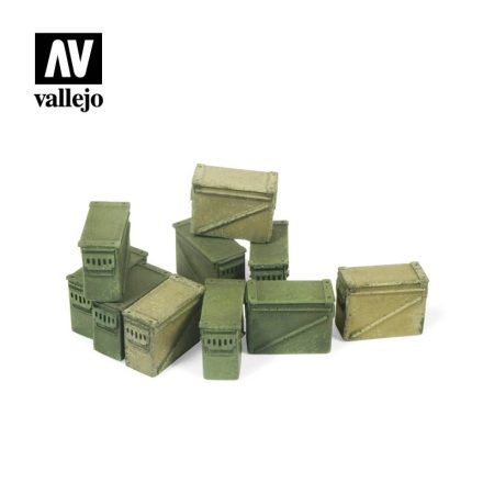 Vallejo Large Ammo Boxes 12,7 mm 10pcs makett