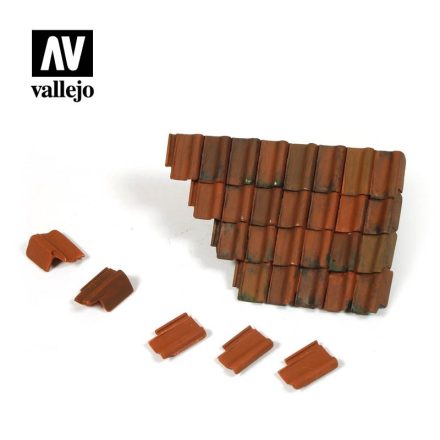 Vallejo Damaged Roof Section and Tiles 1+12pcs makett