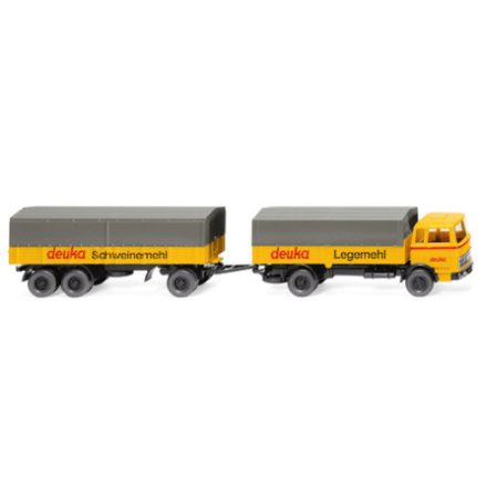 Wiking Mercedes 1620, Deuka, Pritschenhängerzug