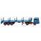 Wiking Mercedes flat beded trailer with stacks, blue, 1968