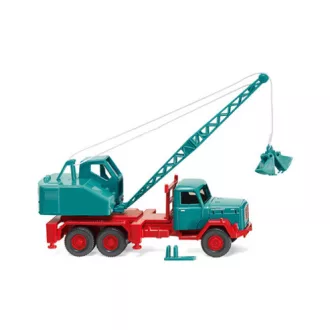Wiking Magirus Kranwagen with Fuchs Bagger, türkis