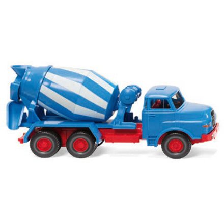 Wiking MAN cement mixer, blue/white, 1969