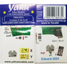   Yahu Models Curtiss P-40 E/D Warhawk - Photoetched Instrument Panel (Eduard)