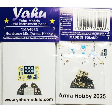 Yahu Models Hawker Hurricane Mk.I - Instrumet Panel (Arma Hobby)