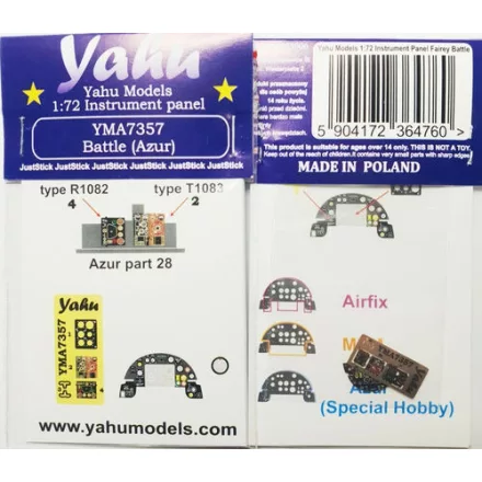 Yahu Models Fairey Battle Mk.I - Photoetched Instrument Panel (Airfix)