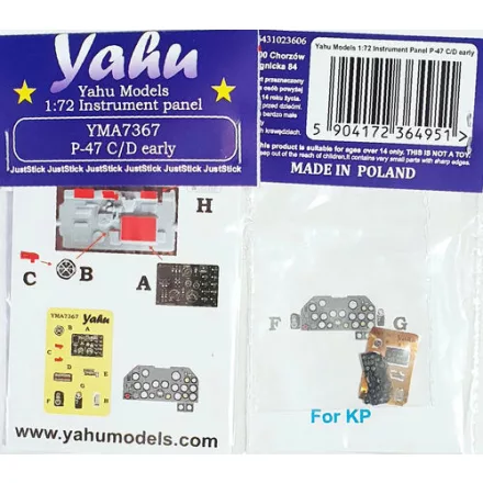 Yahu Models Republic P-47 C/D Early - Intrument Panel (KP)