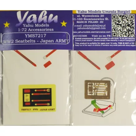 Yahu Models WW2 Seatbelts - Japan ARMY
