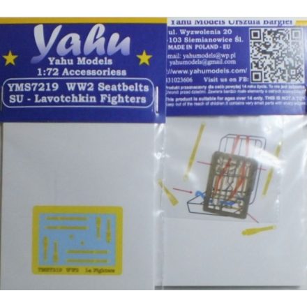 Yahu Models WW 2 Seatbelts - SU - Lavotchkin Fighters